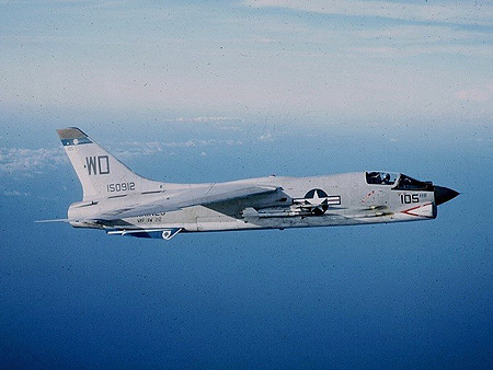 F-8 Crusader jet in flight. Image: US Navy/Wikipedia